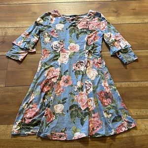 Blue flowered dress
